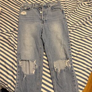 PacSun Light Blue Distressed Straight-Leg Jeans